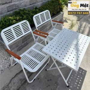 Bàn Tròn Sắt Cafe Xếp Gọn - Ảnh 4